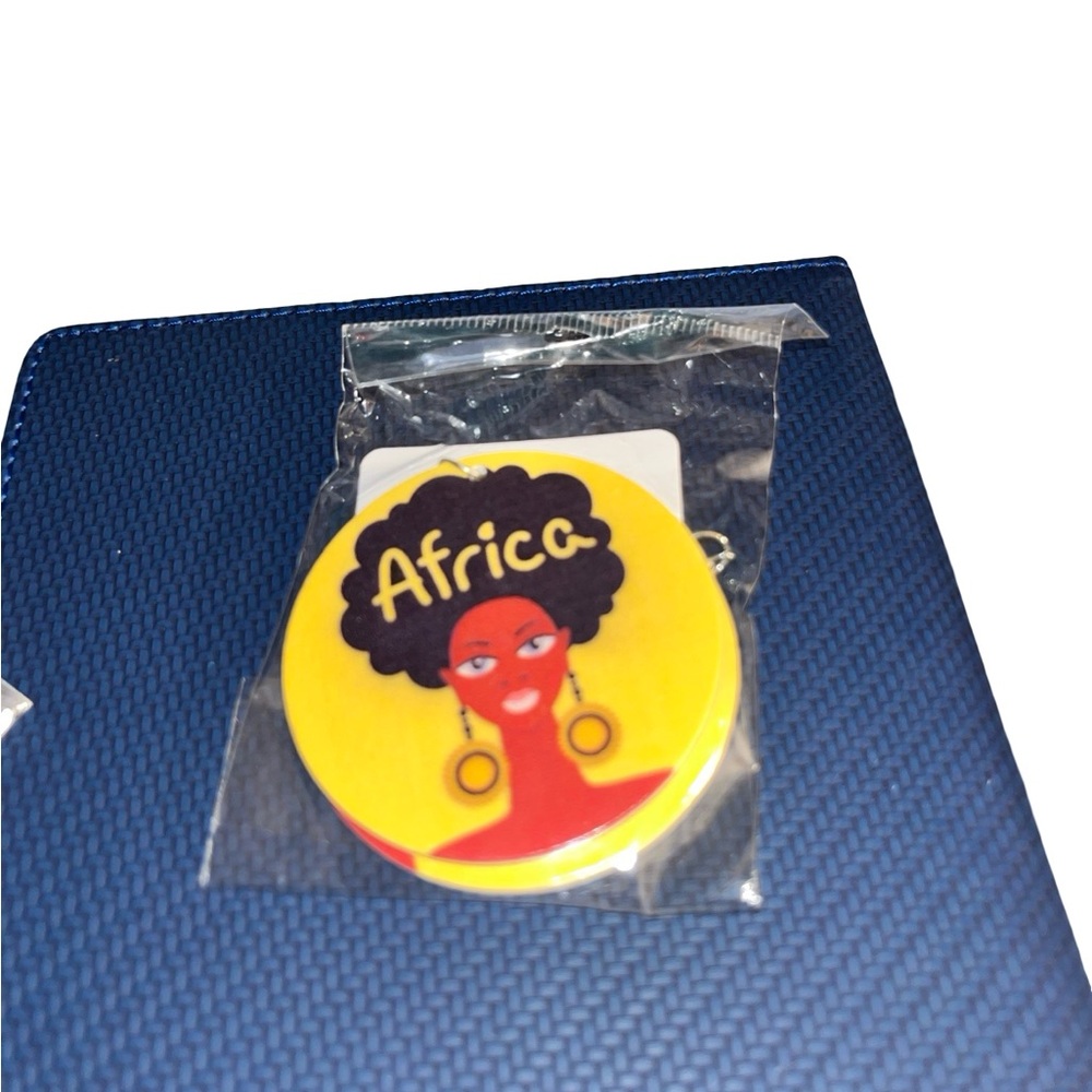 Yellow and Red Africa Themed Earrings